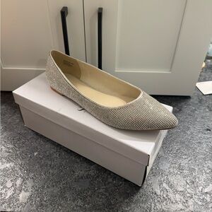 David's Bridal Silver Almond Toe Heels
